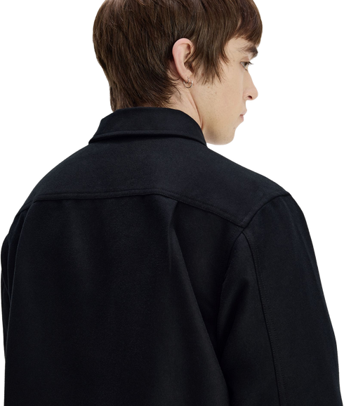Brushed Twill Overshirt - Black