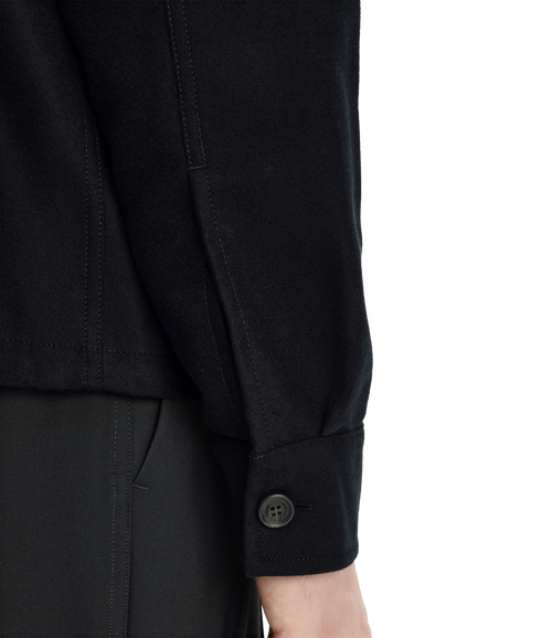Brushed Twill Overshirt - Black