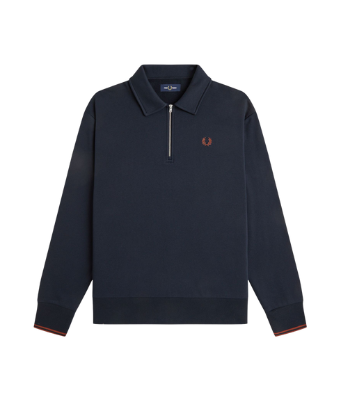 Half Zip Collared Sweatshirt - Navy
