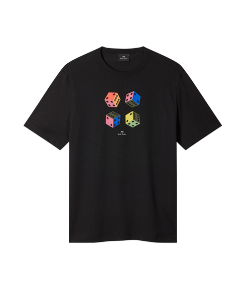 Casual Fit T Shirt Dice - Black