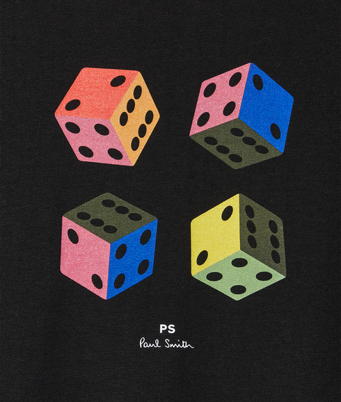 Casual Fit T Shirt Dice - Black