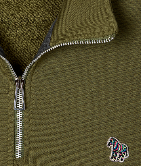Reg Fit Half Zip Top Zebra - Green