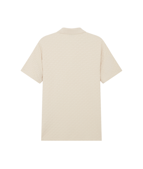 Reg Fit Zip Front Polo Shirt - Off White