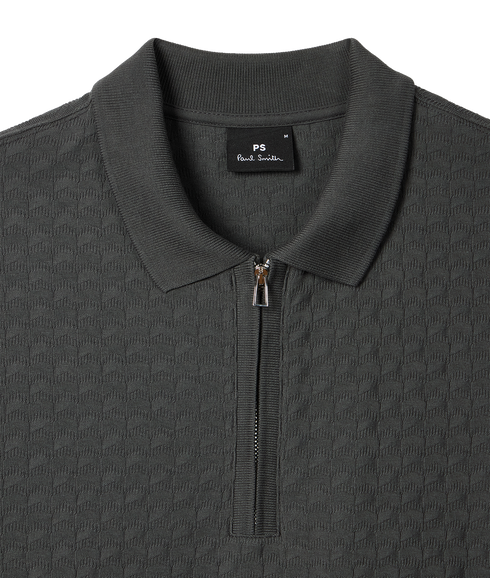 Reg Fit Zip Front Polo Shirt - Slate
