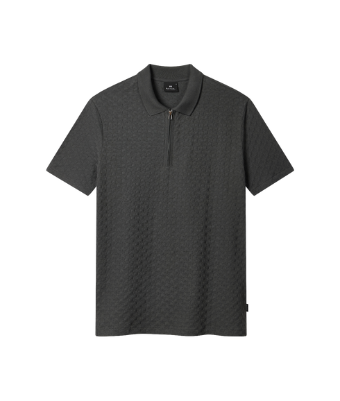 Reg Fit Zip Front Polo Shirt - Slate