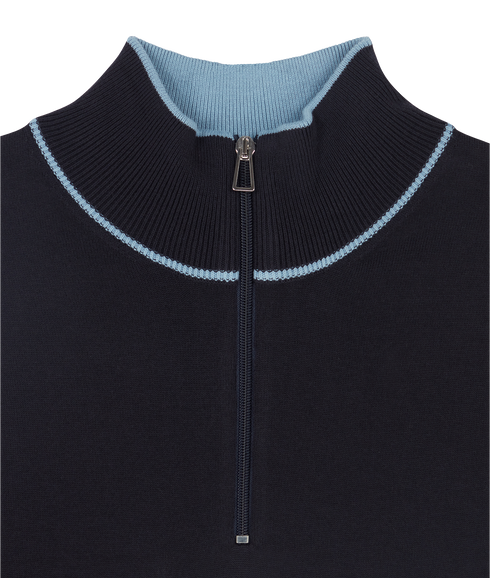 Sweater Zip Neck - Dark Navy