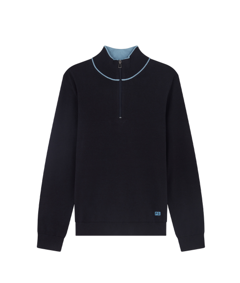 Sweater Zip Neck - Dark Navy
