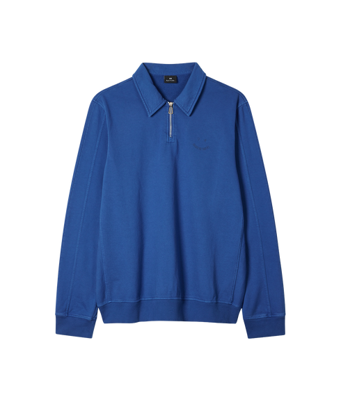 Reg Fit Half Zip Sweat Happy - Indigo