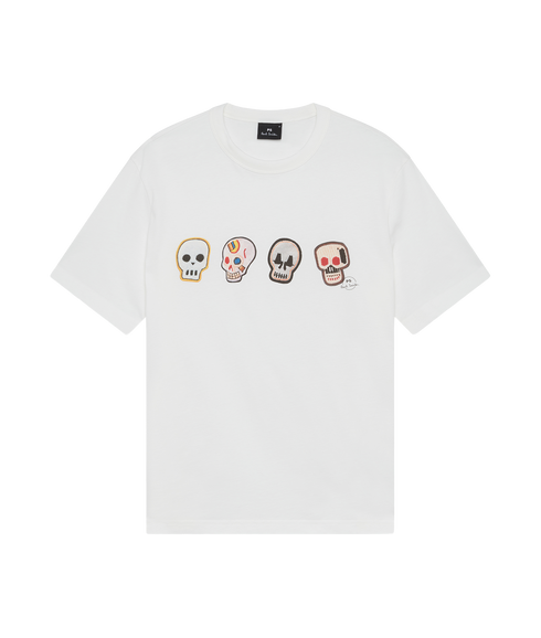 Casual Fit T-Shirt Skulls - Off White