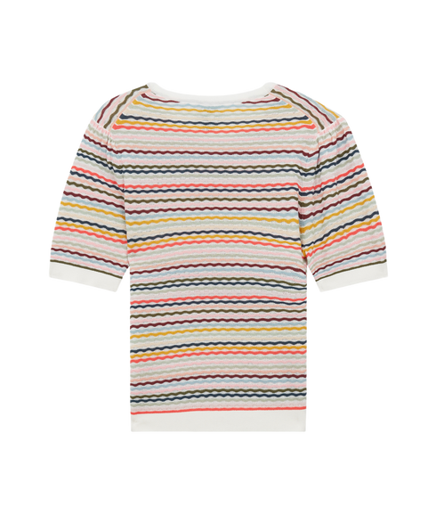 Knitted Short Sleeved Top - Multi