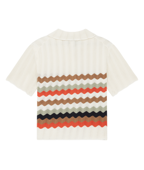 Knitted Short Sleeved Top - Off White
