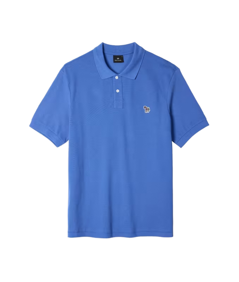 Reg Fit Ss Polo Shirt Zebra - Blue