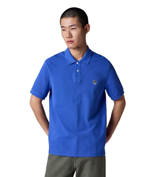 Reg Fit Ss Polo Shirt Zebra - Blue