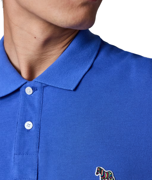 Reg Fit Ss Polo Shirt Zebra - Blue