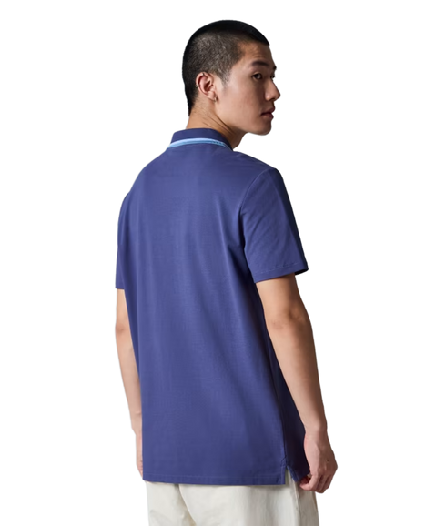 Reg Fit Zip Polo Shirt - Indigo