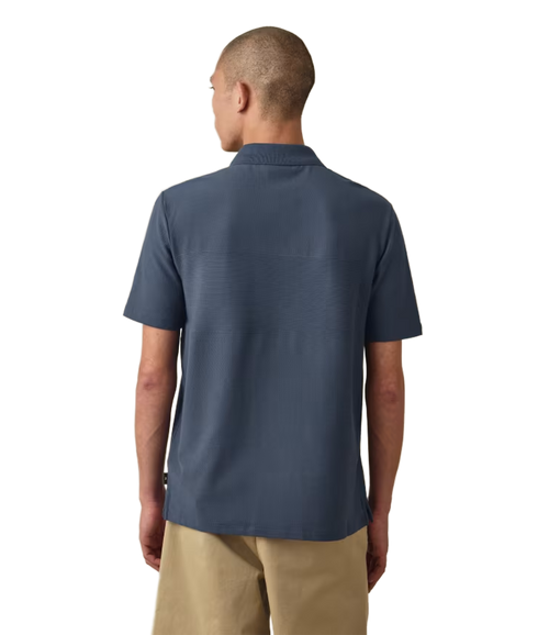 Reg Fit Ss Zip Polo Shirt - Inky Blue