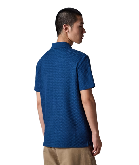 Reg Fit Ss Zip Polo Shirt - Indigo