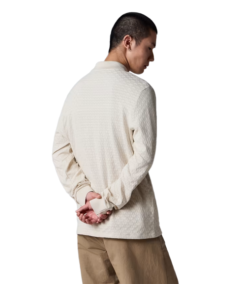 Reg Fit Ls Button Front Polo - Off White