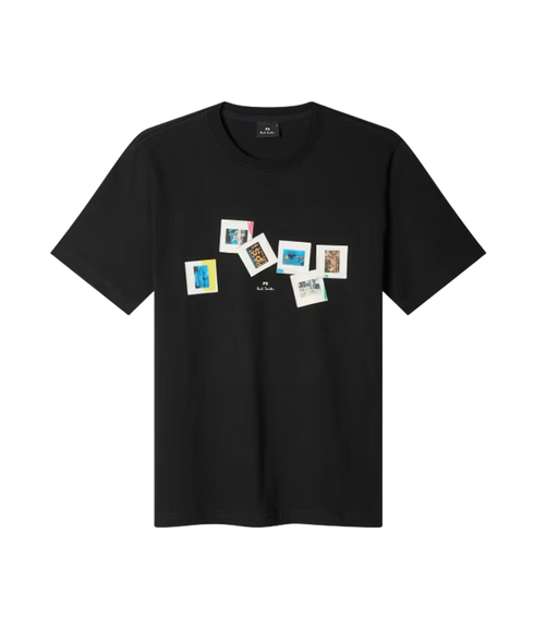 Reg Fit Slides Ss T Shirt - Black