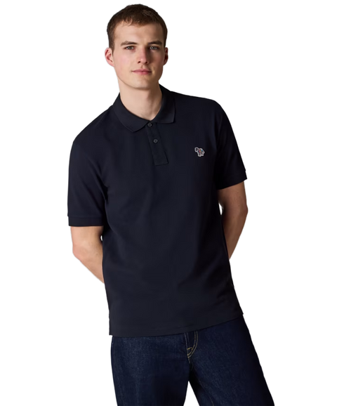 Reg Fit Ss Polo Shirt Zebra - Dark Navy