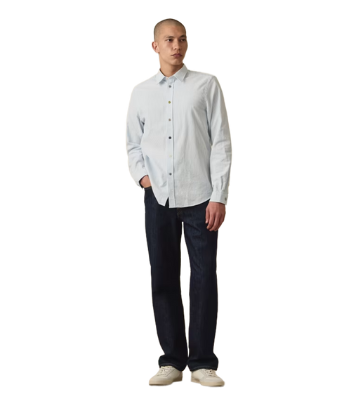Ls Tailored Fit Shirt Ss Buttons - Blue