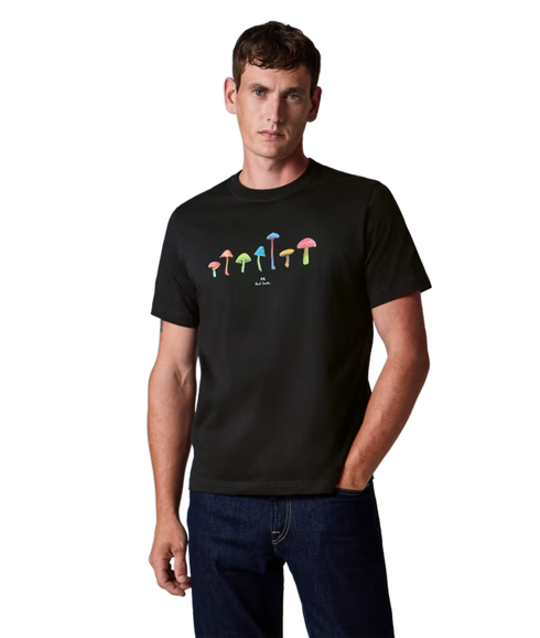 Reg Fit Mushroom T-Shirt - Black