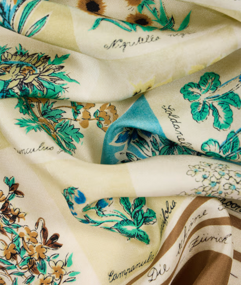 Printed Floral Scarf - White