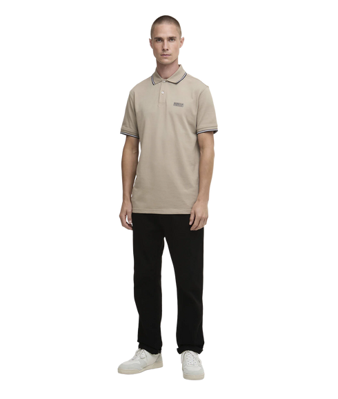 Evan Tipped Polo - Concrete