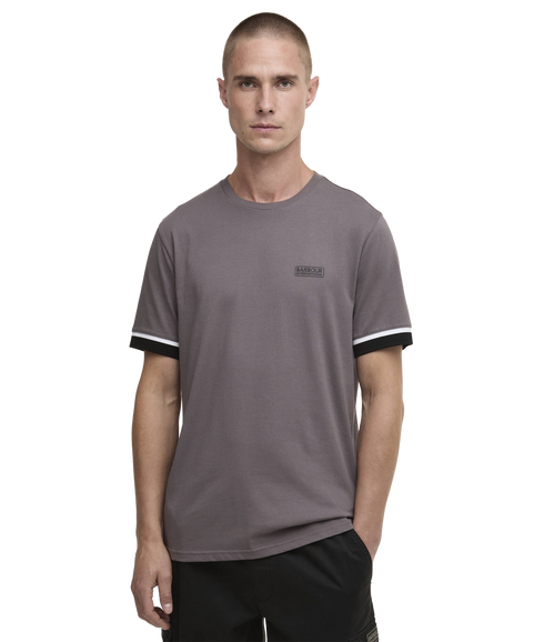 Deep Cuff Evan Tipped T-Shirt - Aluminium