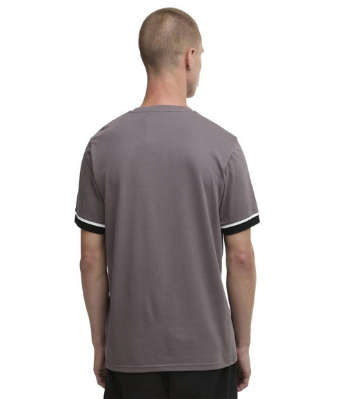 Deep Cuff Evan Tipped T-Shirt - Aluminium