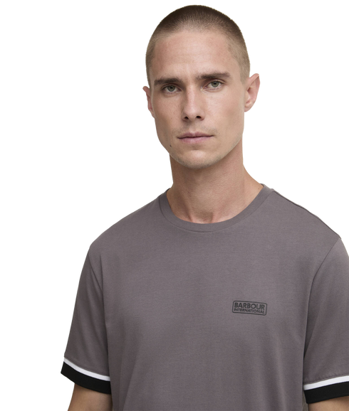 Deep Cuff Evan Tipped T-Shirt - Aluminium