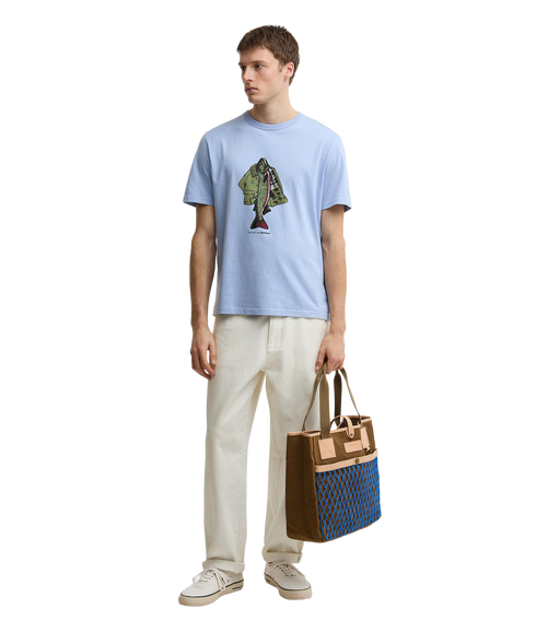 Barbour X Paul Smith Fishing Jacket T-Shirt - Mid Blue