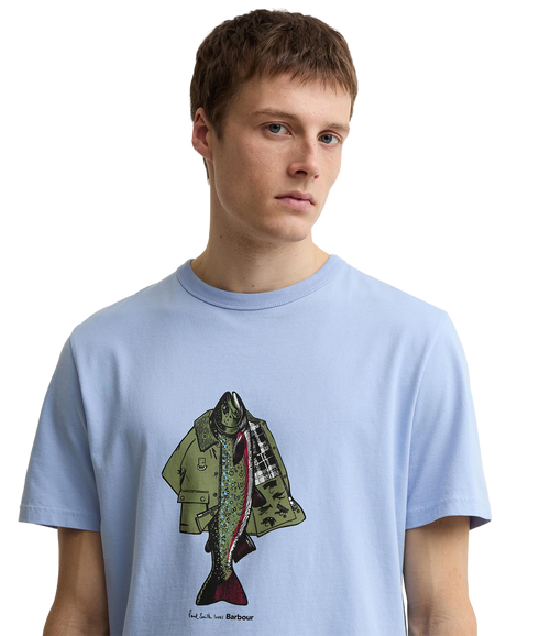 Barbour X Paul Smith Fishing Jacket T-Shirt - Mid Blue