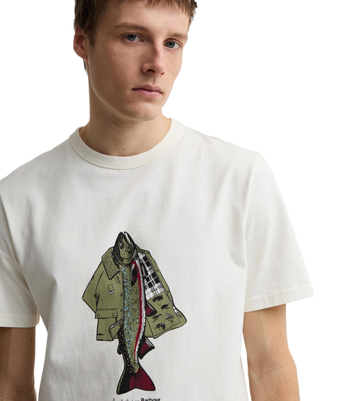 Barbour X Paul Smith Fishing Jacket T-Shirt - Whisper White