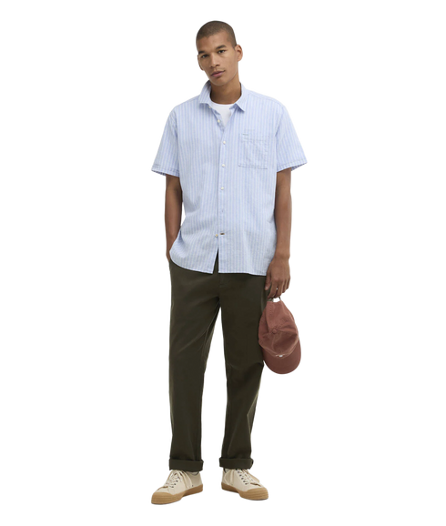 Nelson Striped Summer Fit Shirt - Blue
