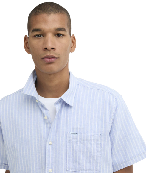 Nelson Striped Summer Fit Shirt - Blue