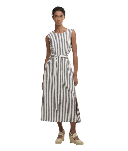 Inez Midi Dress - Dark Navy Stripe