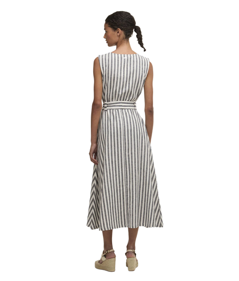 Inez Midi Dress - Dark Navy Stripe