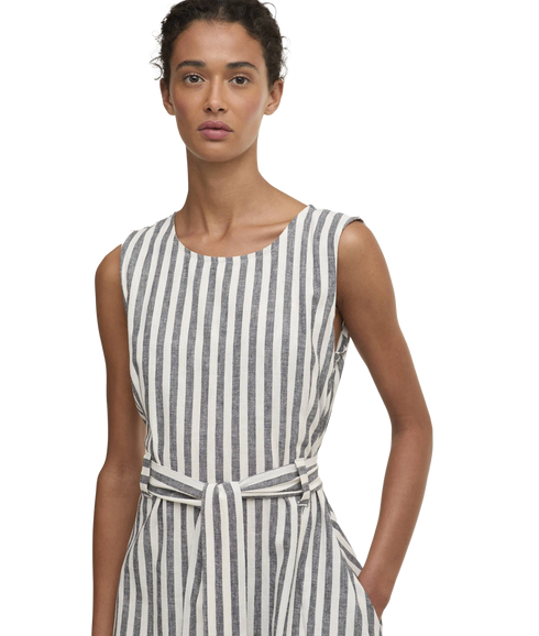 Inez Midi Dress - Dark Navy Stripe