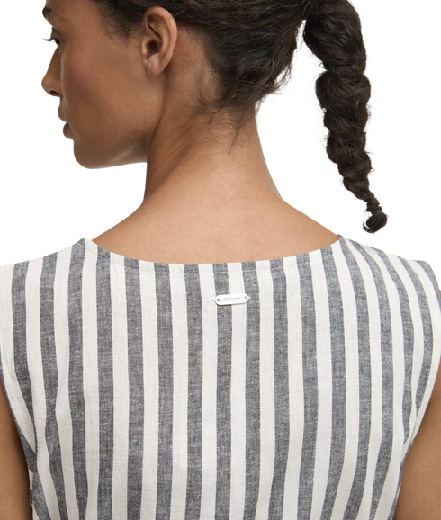 Inez Midi Dress - Dark Navy Stripe