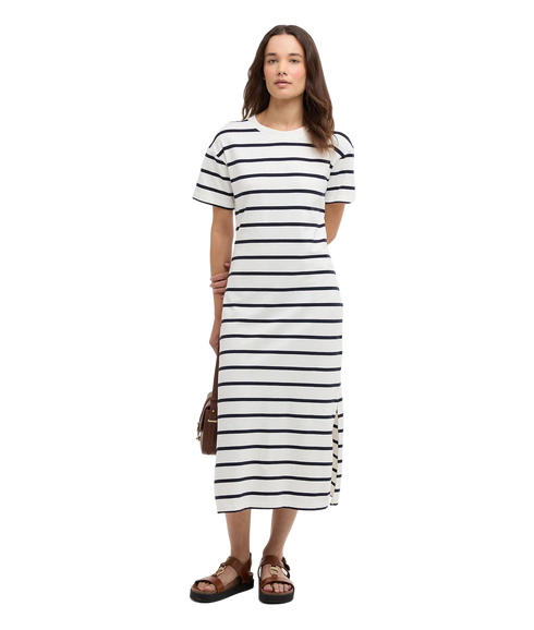 Selena Midi Dress - Cloud/Navy Stripe
