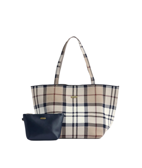 Layla Tartan Large Tote Bag - Rosewood Tartan