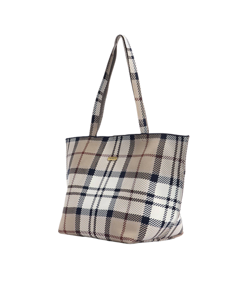 Layla Tartan Large Tote Bag - Rosewood Tartan
