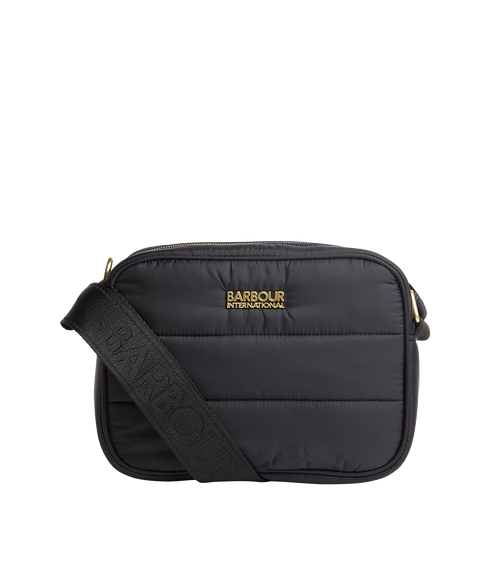 Monaco Baffle Quilt Crossbody Bag - Black