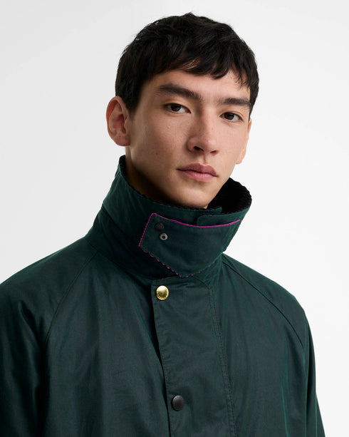 Barbour X Paul Smith Gamefair Wax Jacket - Bottle Green