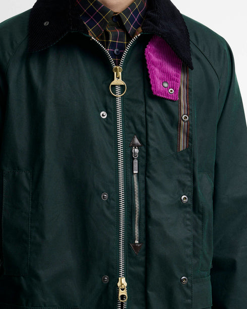 Barbour X Paul Smith Gamefair Wax Jacket - Bottle Green