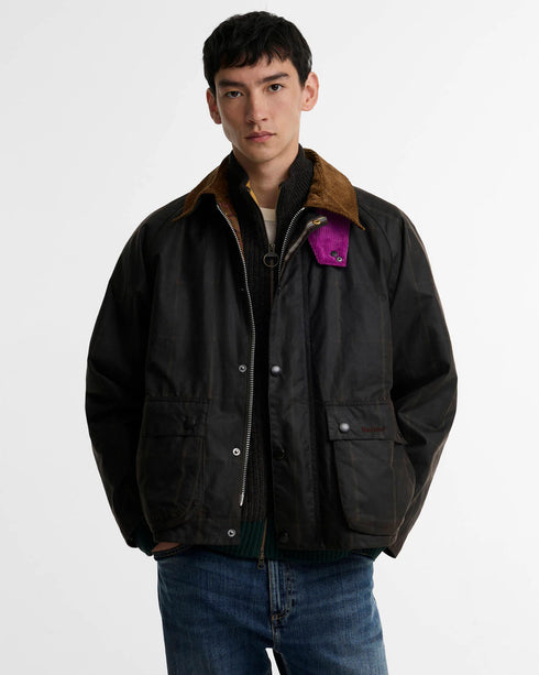 Barbour X Paul Smith Transport Windowpane Wax Jacket - Rustic/Bark