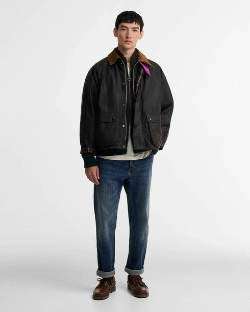 Barbour X Paul Smith Transport Windowpane Wax Jacket - Rustic/Bark