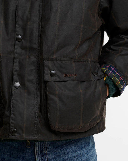 Barbour X Paul Smith Transport Windowpane Wax Jacket - Rustic/Bark