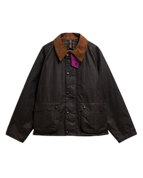 Barbour X Paul Smith Transport Windowpane Wax Jacket - Rustic/Bark